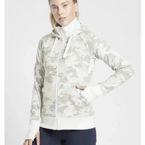 Athleta Triumph Camo Full Zip Hooded  Jacket Hoodie Sweatshirt